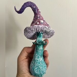 Handmade  Purple and Teal Mushroom